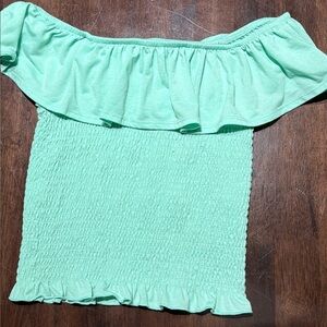 Chic Off-Shoulder Mint Blouse